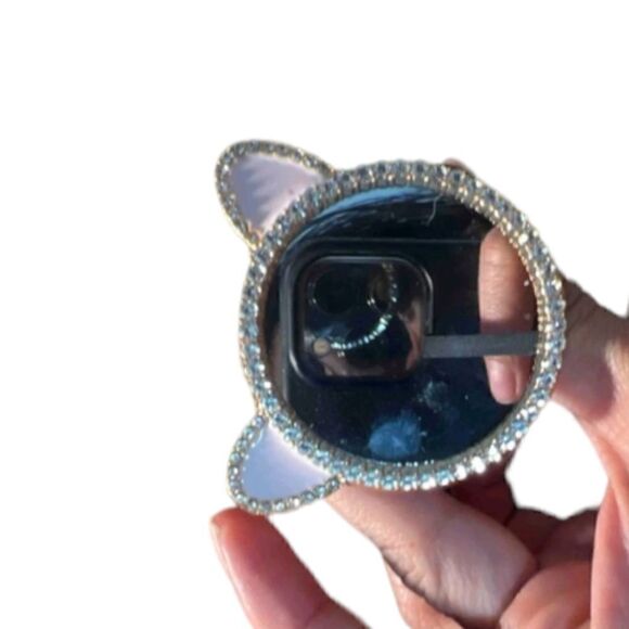 Cat Ears Shape Mirror Phone Clip Grip Holder - Picture 3 of 7